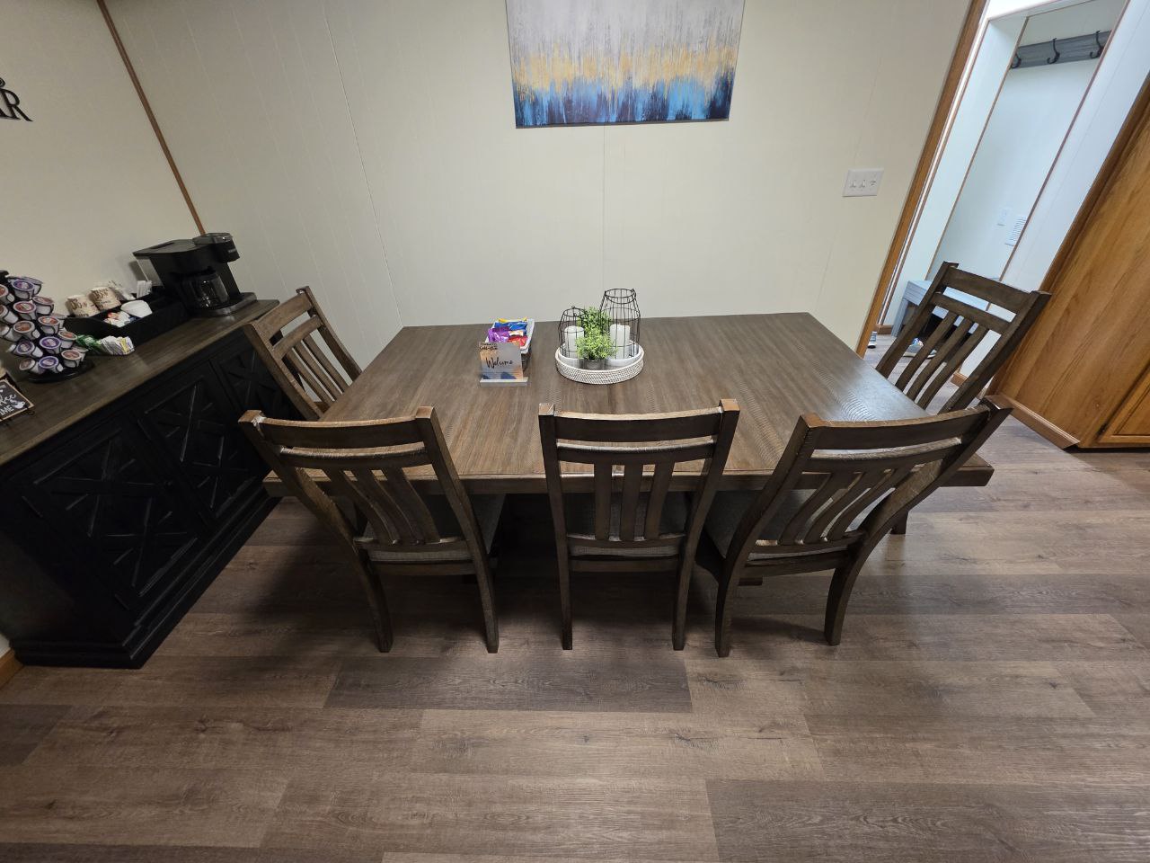 Dining room with seating for six guests at Morgantown vacation rental